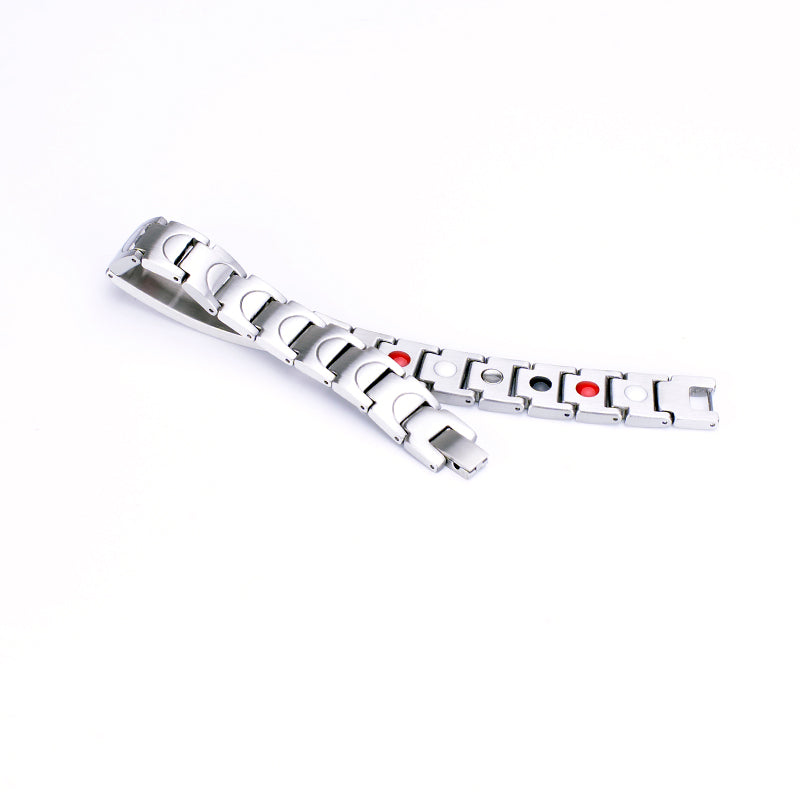 
                  
                    Stainless Steel Energy Bracelet 4-in-1. Silver color. Model SY050
                  
                