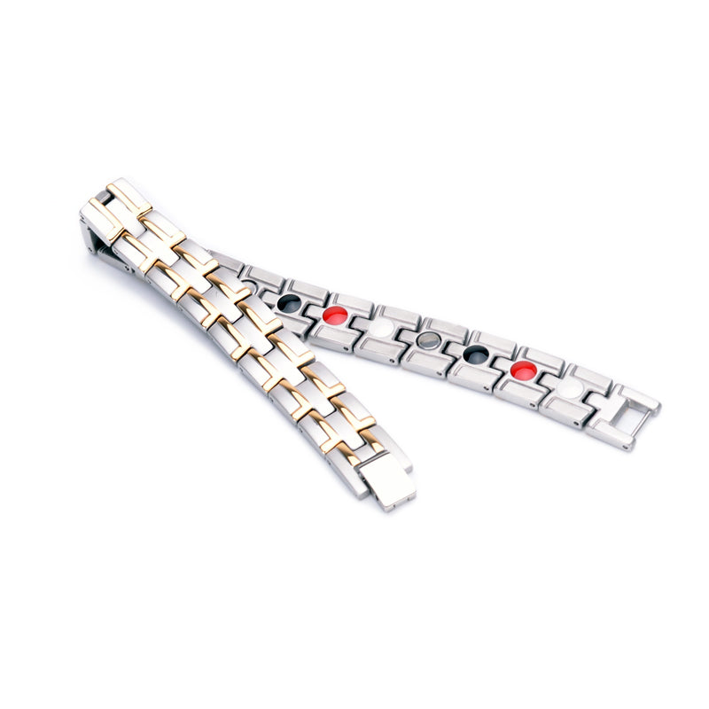 
                  
                    Stainless Steel Energy Bracelet 4-in-1. 2 Colors available. Model B041
                  
                