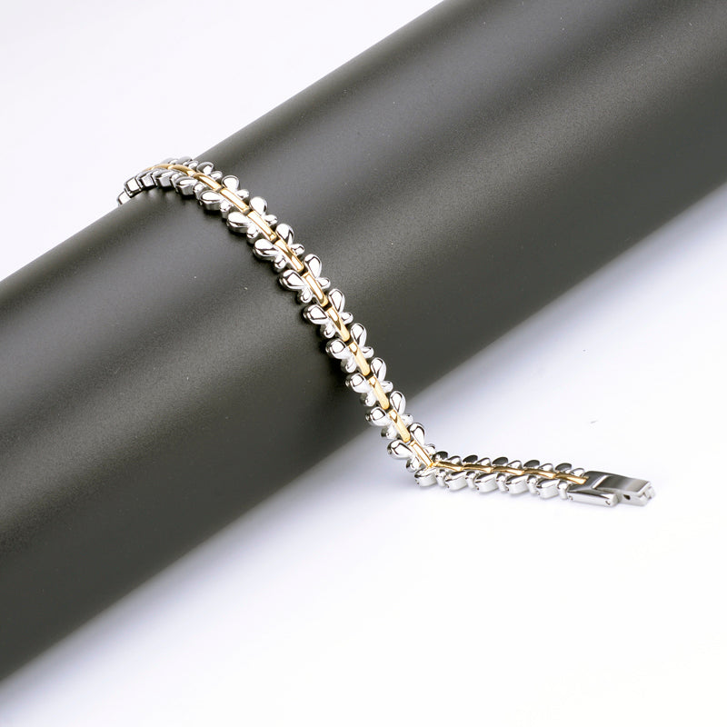 
                  
                    Stainless Steel Energy Bracelet 4-in-1. Silver/Gold color. Model SY087J
                  
                