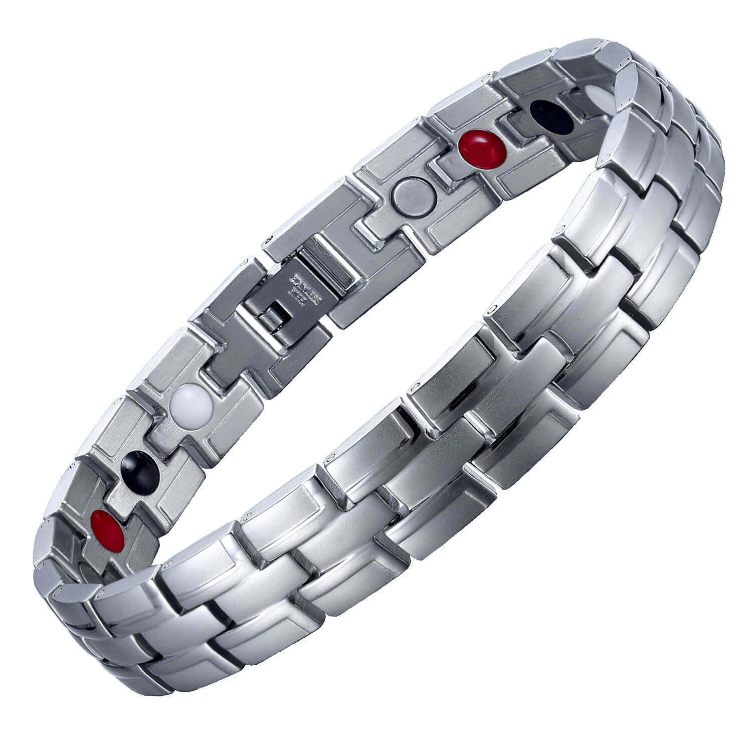 
                  
                    Stainless Steel Energy Bracelet 4-in-1. 2 Colors available. Model B041
                  
                