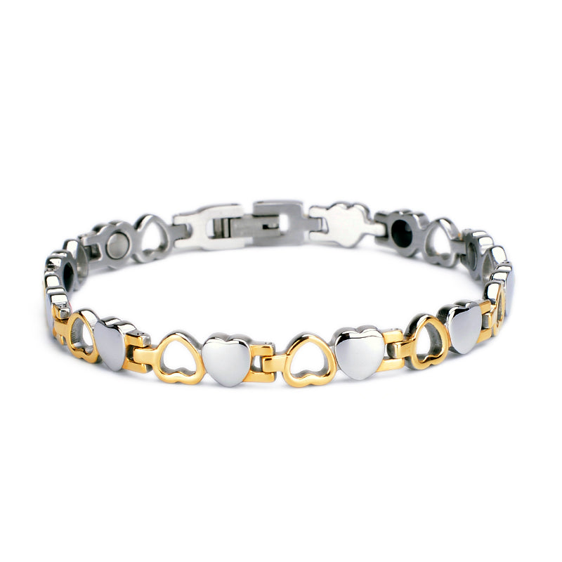 
                  
                    Stainless Steel Energy Bracelet 4-in-1, available in 9 colors, Model B041-Hearts
                  
                