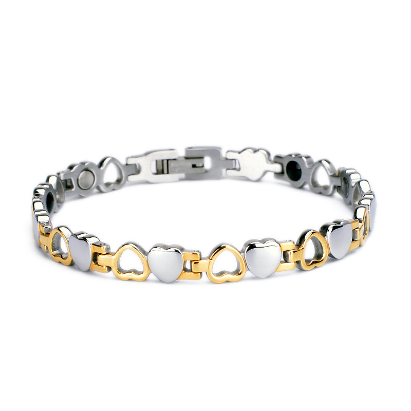 Stainless Steel Energy Bracelet 4-in-1. 9 Colors available. Model B041-Hearts