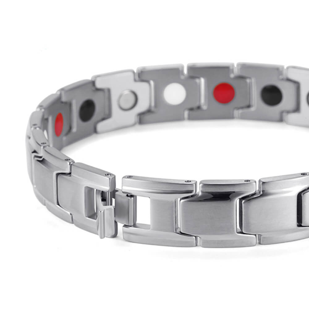 
                  
                    Stainless Steel Magnetic/Energy Bracelet 4-in-1. 4 Colors available. Model B001M
                  
                