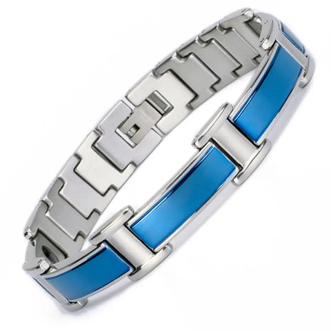 Stainless steel energy bracelet with magnets and negative ions for women