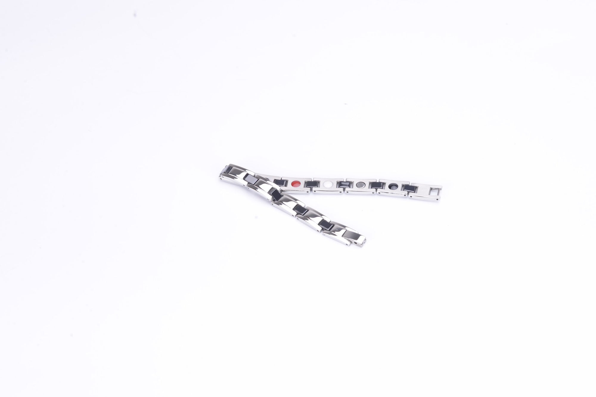 
                  
                    Stainless Steel Energy Bracelet 4-in-1. Silver/Black color. Model SY370D
                  
                