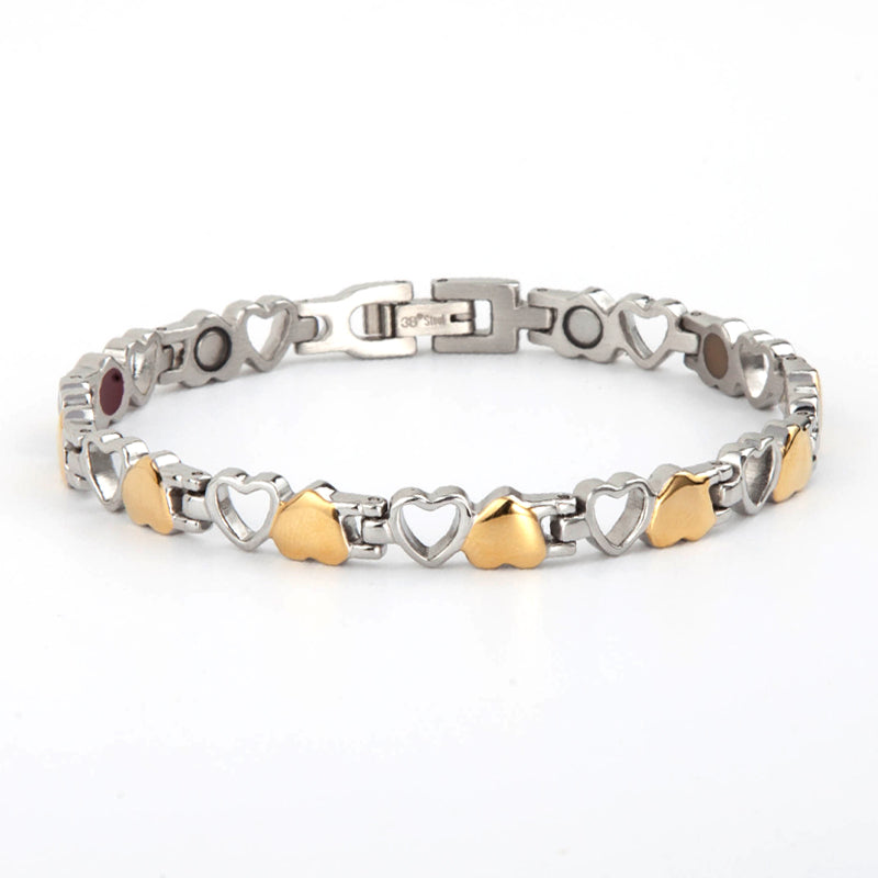 
                  
                    Stainless Steel Energy Bracelet 4-in-1, available in 9 colors, model B041-Hearts
                  
                