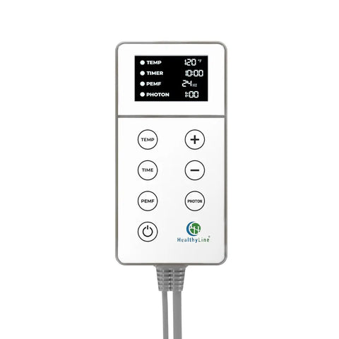 LED white controller with all therapies on a white background 