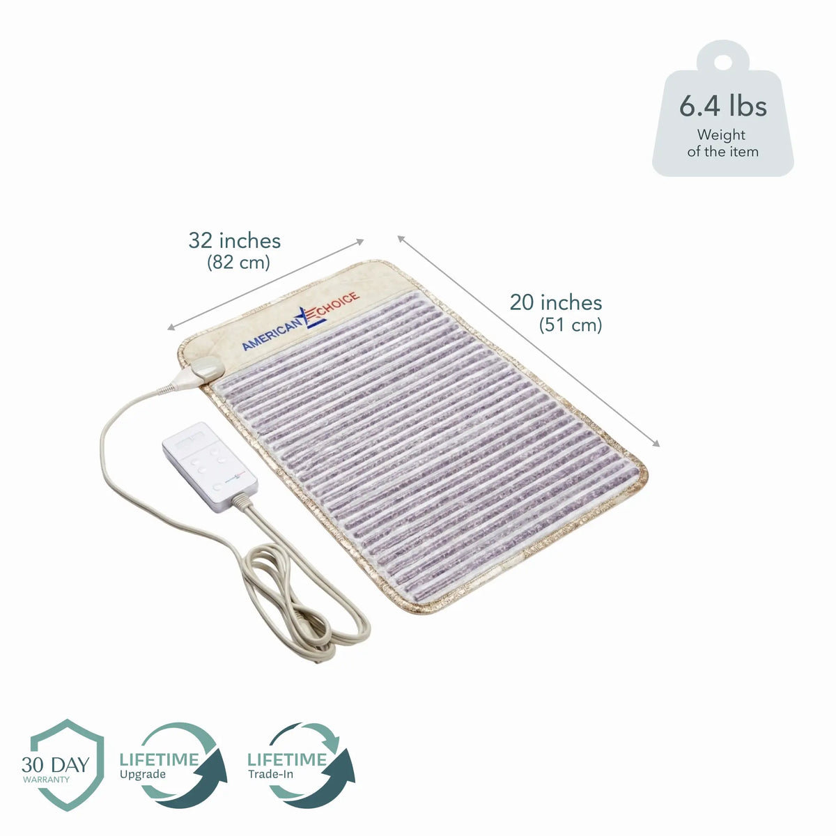 Amethyst Far Infrared Heating Pad  32" x 20" for Back & Neck

