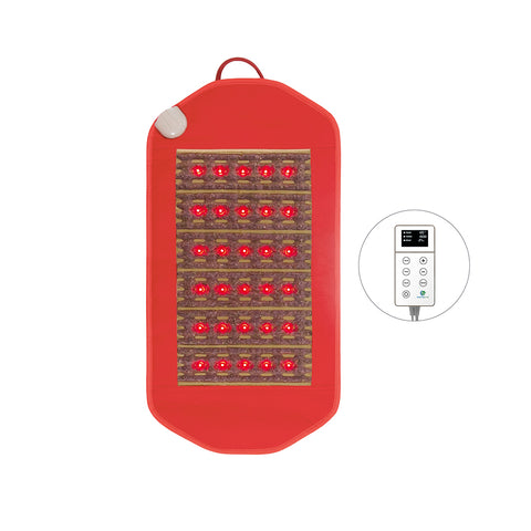 Amethyst Legacy 3618 mat showing 30 red photon lights glowing across the grey flexible surface