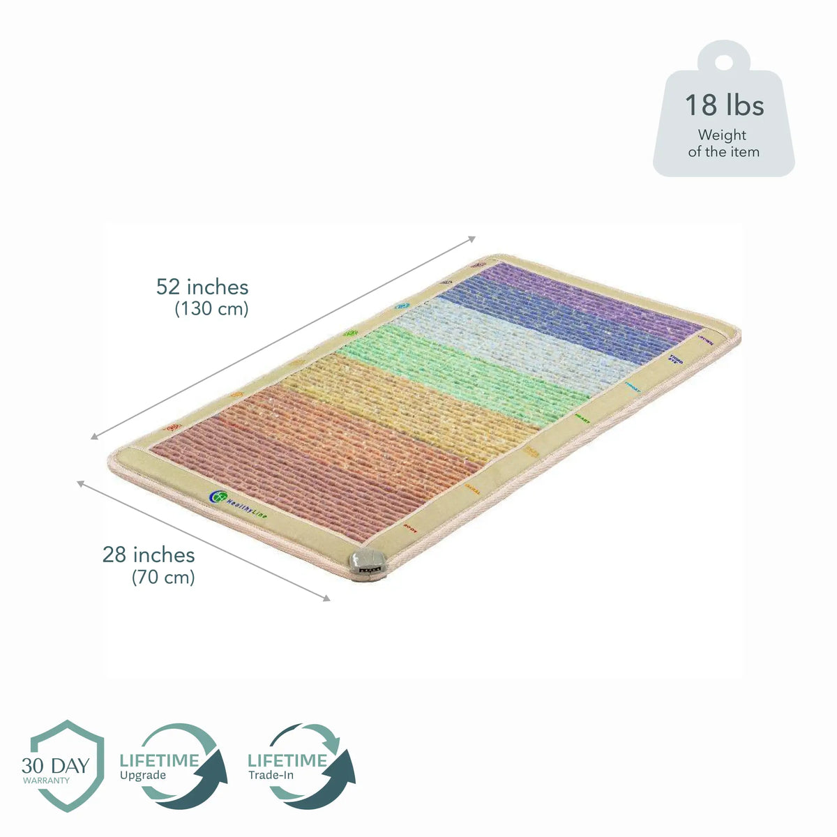 Rainbow Chakra 52x28 in. (130x70 cm), 18 lbs. 30-Day Warranty, Lifetime Upgrade, Lifetime Trade-In
