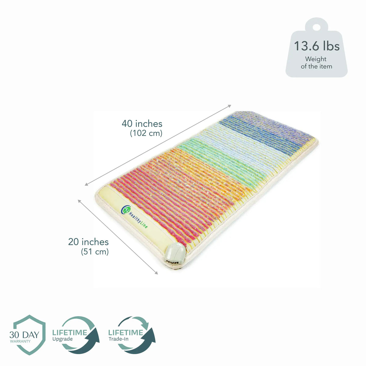Rainbow Chakra 40x20 in. (102x51 cm), 13.6 lbs. 30-Day Warranty, Lifetime Upgrade, Lifetime Trade-In
