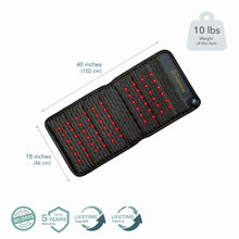 Jet Chair mat specifications: dimensions 40 inches by 18 inches (102x46 cm), weight 10 lbs. Badges: 90-Day Money Back Guarantee, 5-Year Warranty, Lifetime Upgrade, Lifetime Trade-In