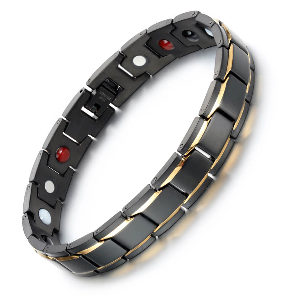 
                  
                    Stainless Steel Magnetic/Energy Bracelet 4-in-1. 4 Colors available. Model B001M
                  
                