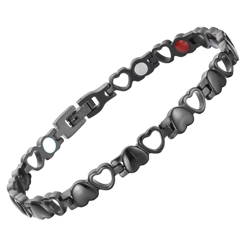 
                  
                    Stainless Steel Energy Bracelet 4-in-1, available in 9 colors, Model B041-Hearts
                  
                