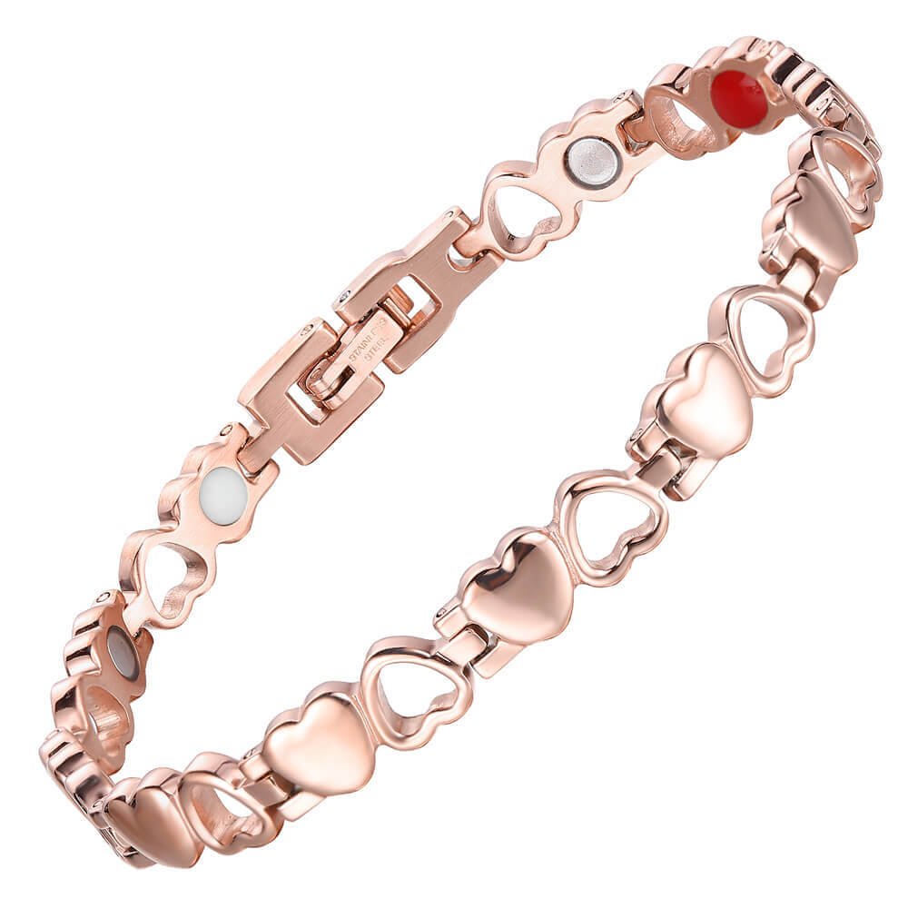 
                  
                    Stainless Steel Energy Bracelet 4-in-1, available in 9 colors, Model B041-Hearts
                  
                