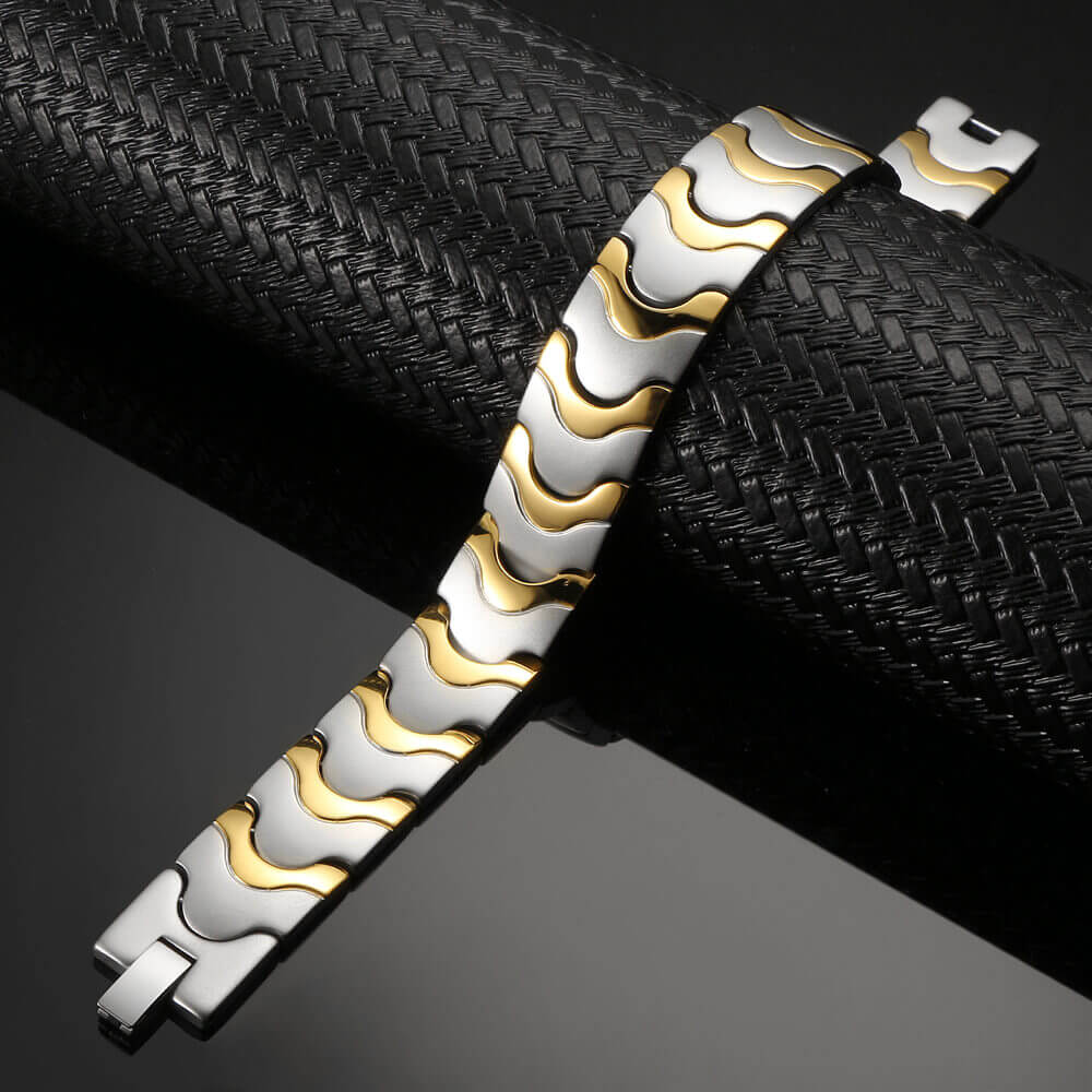 
                  
                    Stainless Steel Magnetic Bracelet. 2 Colors available. Model B066
                  
                