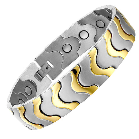 Stainless Steel Magnetic Bracelet with Negative Ions and Magnets