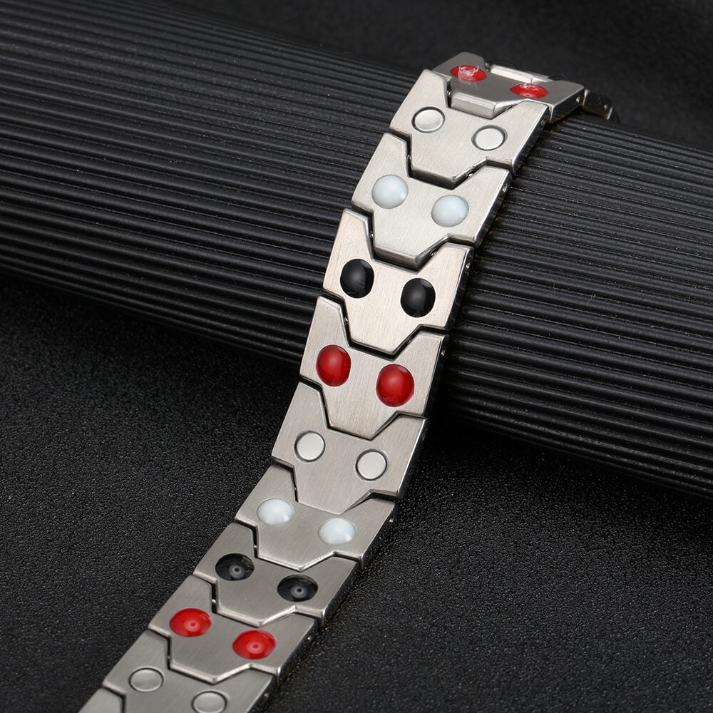 
                  
                    Stainless Steel Energy Bracelet 4-in-1. 2 Colors available. Model B265
                  
                