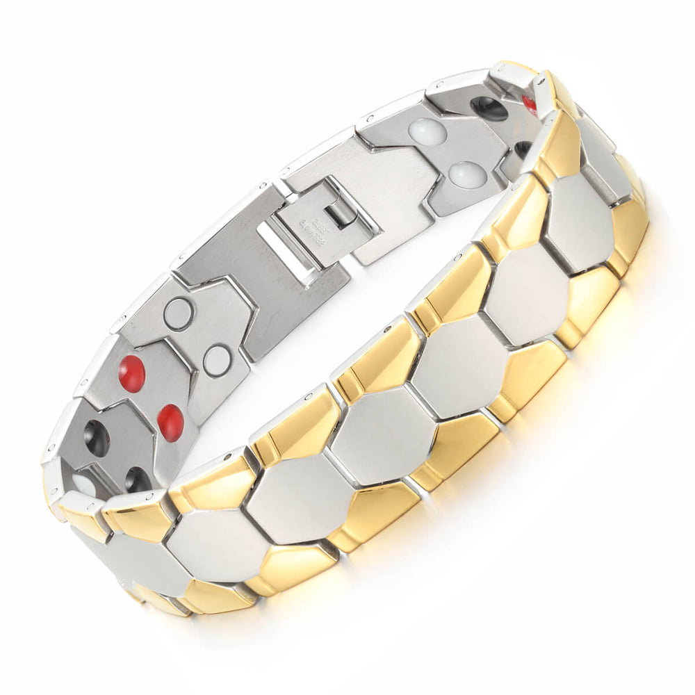 Stainless Steel Energy Bracelet 4-in-1. 2 Colors available. Model B265