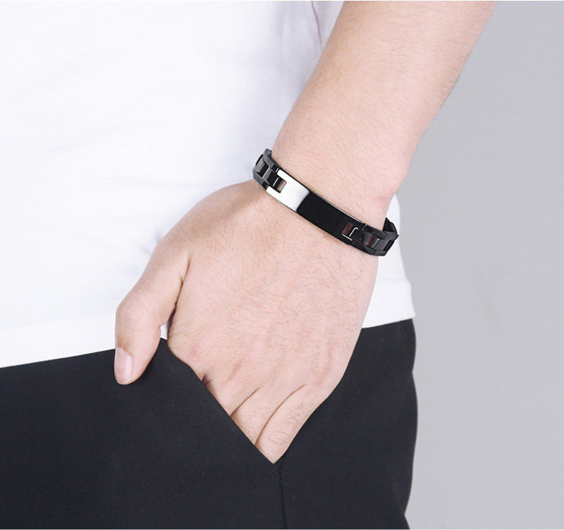 
                  
                    Stainless Steel Energy Bracelet 4-in-1. 2 Colors available. Model B026
                  
                