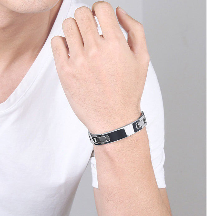 
                  
                    Stainless Steel Energy Bracelet 4-in-1. 2 Colors available. Model B026
                  
                