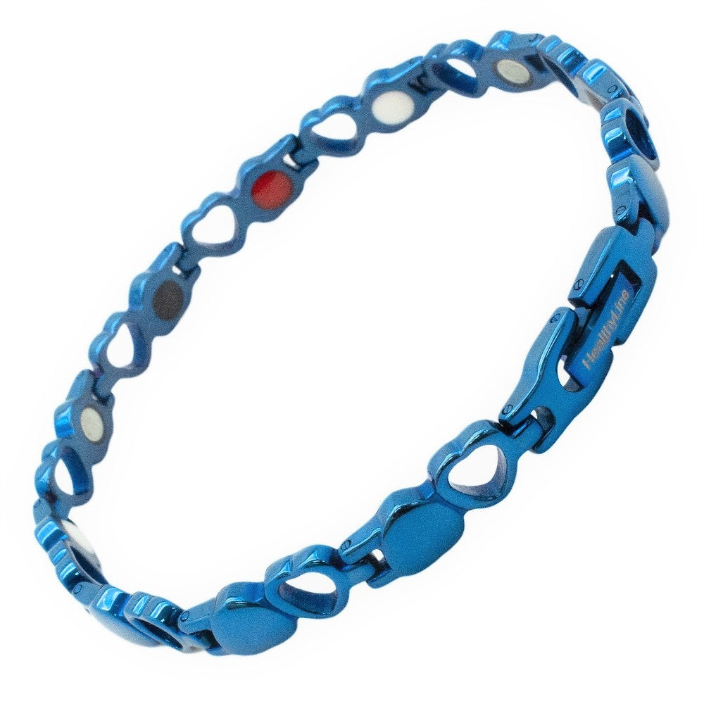 Stainless Steel Energy Bracelet 4-in-1. Blue Color. Model BR-S-149