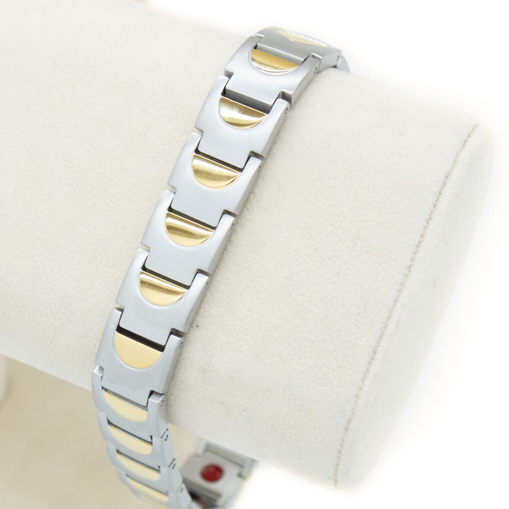 
                  
                    Stainless Steel Energy Bracelet 4-in-1. Silver/Gold Color. Model BR-S-157
                  
                