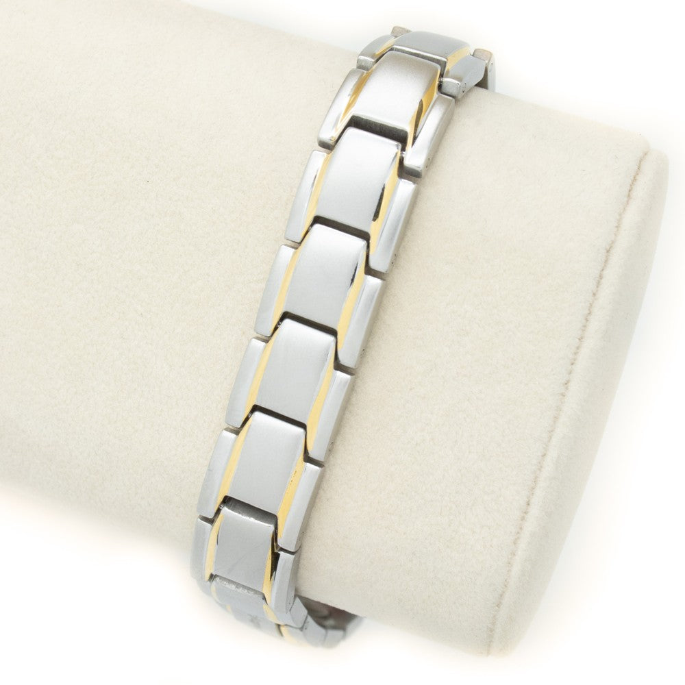 
                  
                    Stainless Steel Magnetic/Energy Bracelet 4-in-1. 4 Colors available. Model B001M
                  
                