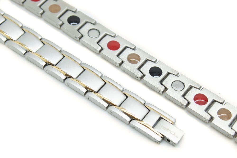 
                  
                    Stainless Steel Magnetic/Energy Bracelet 4-in-1. 4 Colors available. Model B001M
                  
                