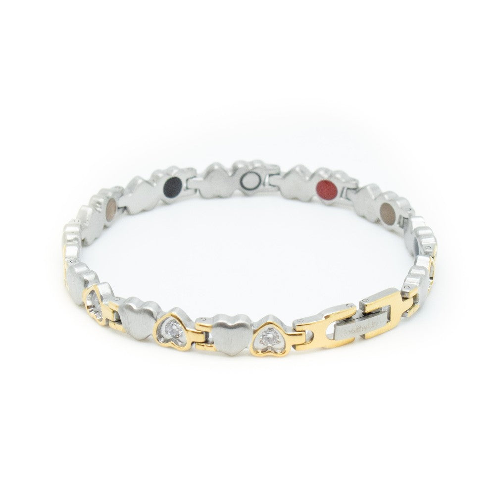 
                  
                    Stainless Steel Energy Bracelet 4-in-1 with Hearts Design in 9 Color Options - Model B041-Hearts
                  
                