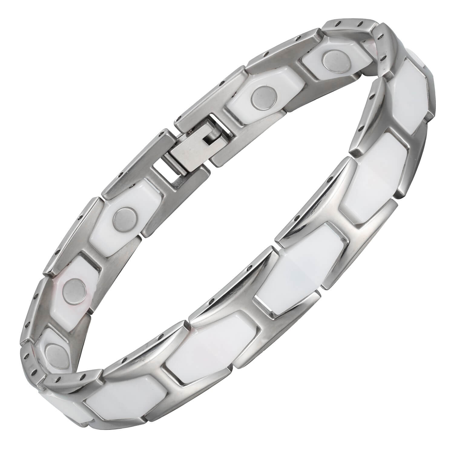 
                  
                    Ceramic and Stainless Steel Magnetic Bracelet. 2 Colors available. Model CEB044
                  
                