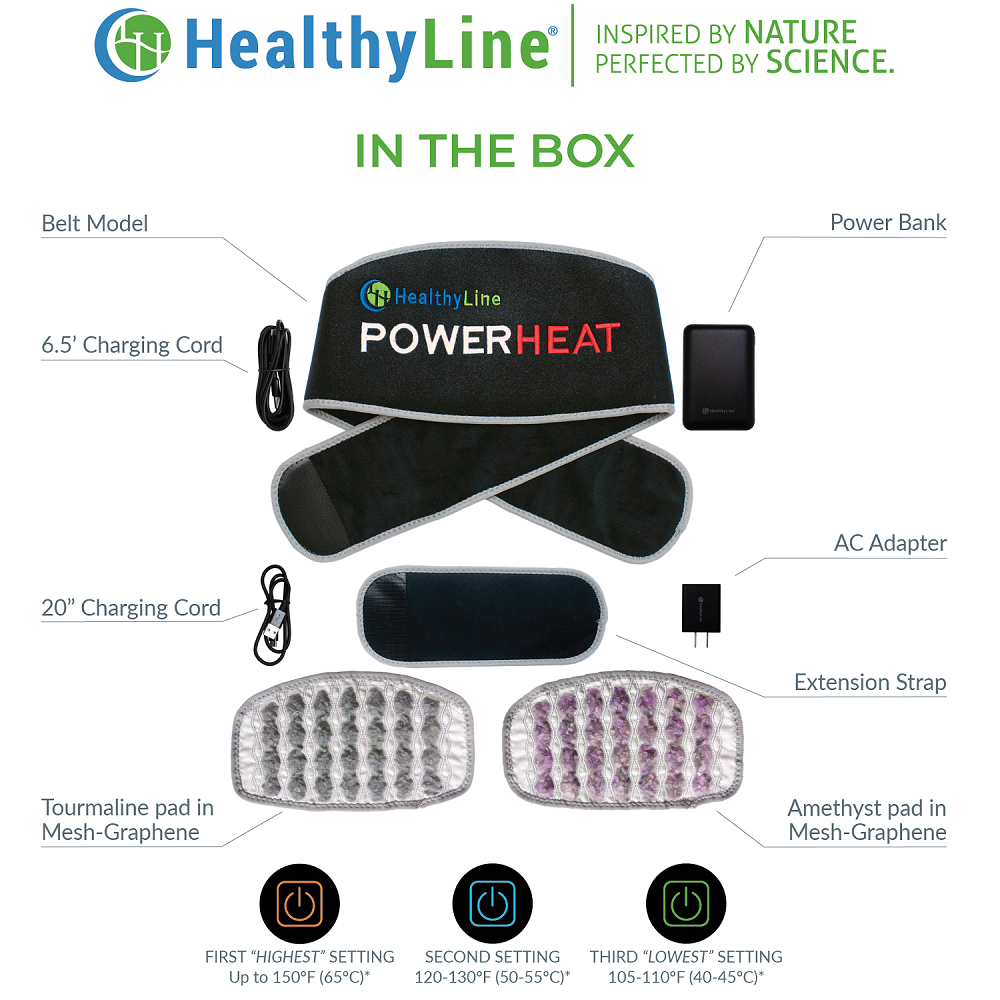 Portable Heated Gemstone Pad Belt Model  by HealthyLine 
