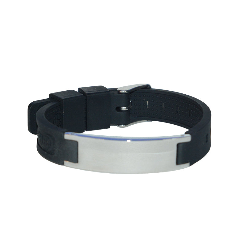 
                  
                    4-in-1 unisex silicone power bracelet with energy-enhancing features
                  
                