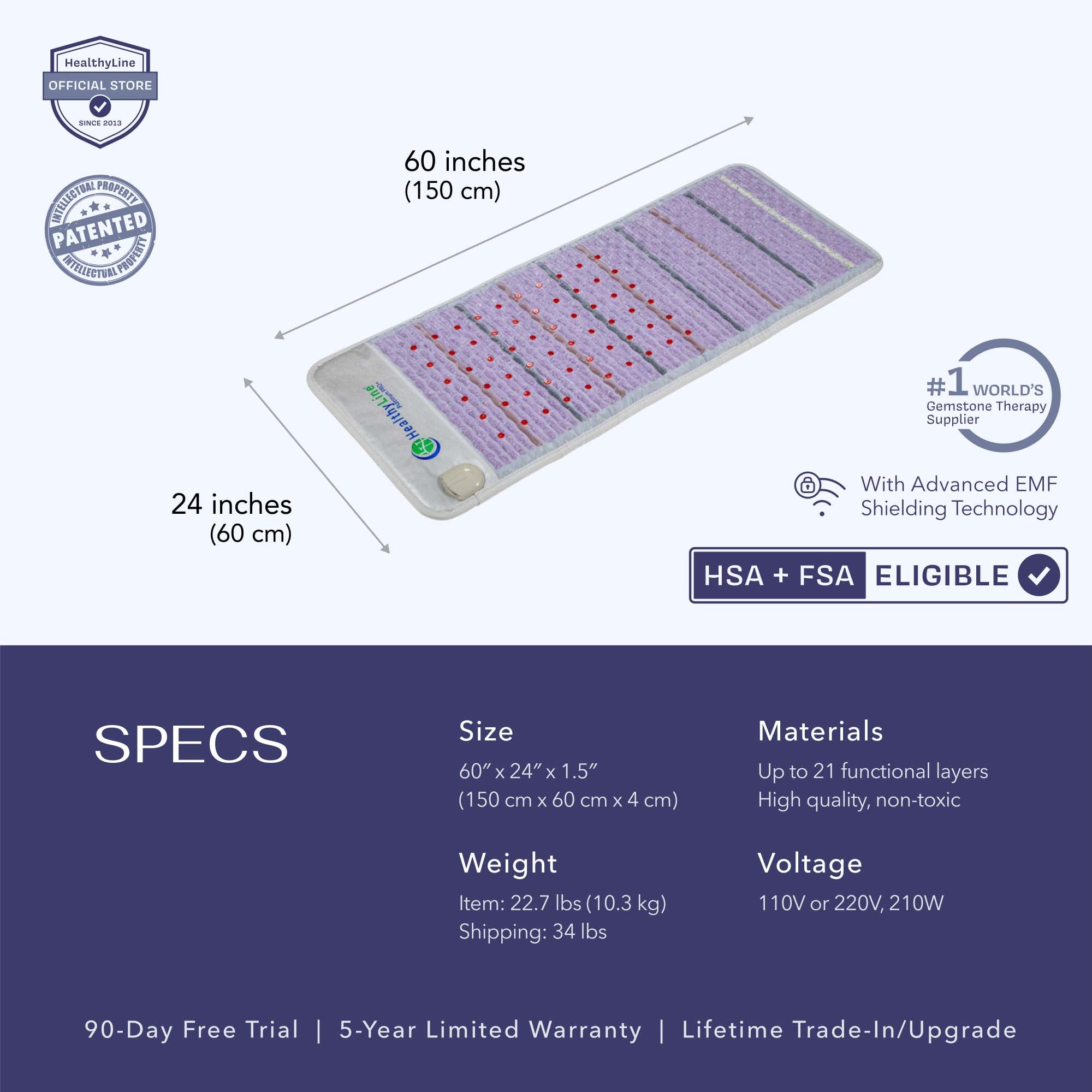 
                  
                    The Platinum Series PEMF Infrared Heating Mat combining PEMF and Far-Infrared
                  
                