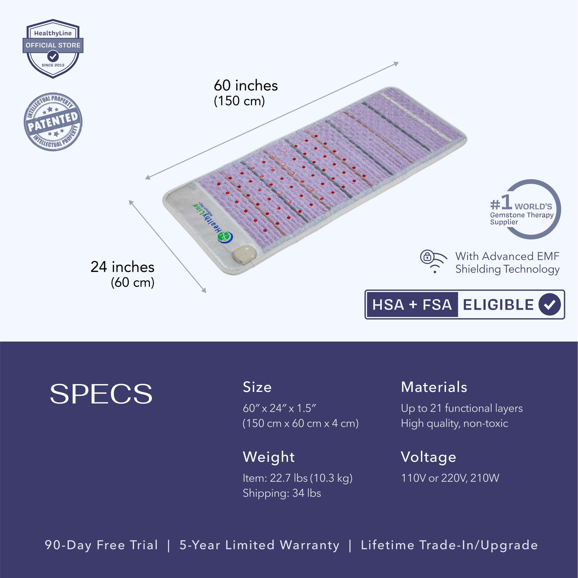 
                  
                    The Platinum Series PEMF Infrared Heating Mat combining PEMF and Far-Infrared
                  
                