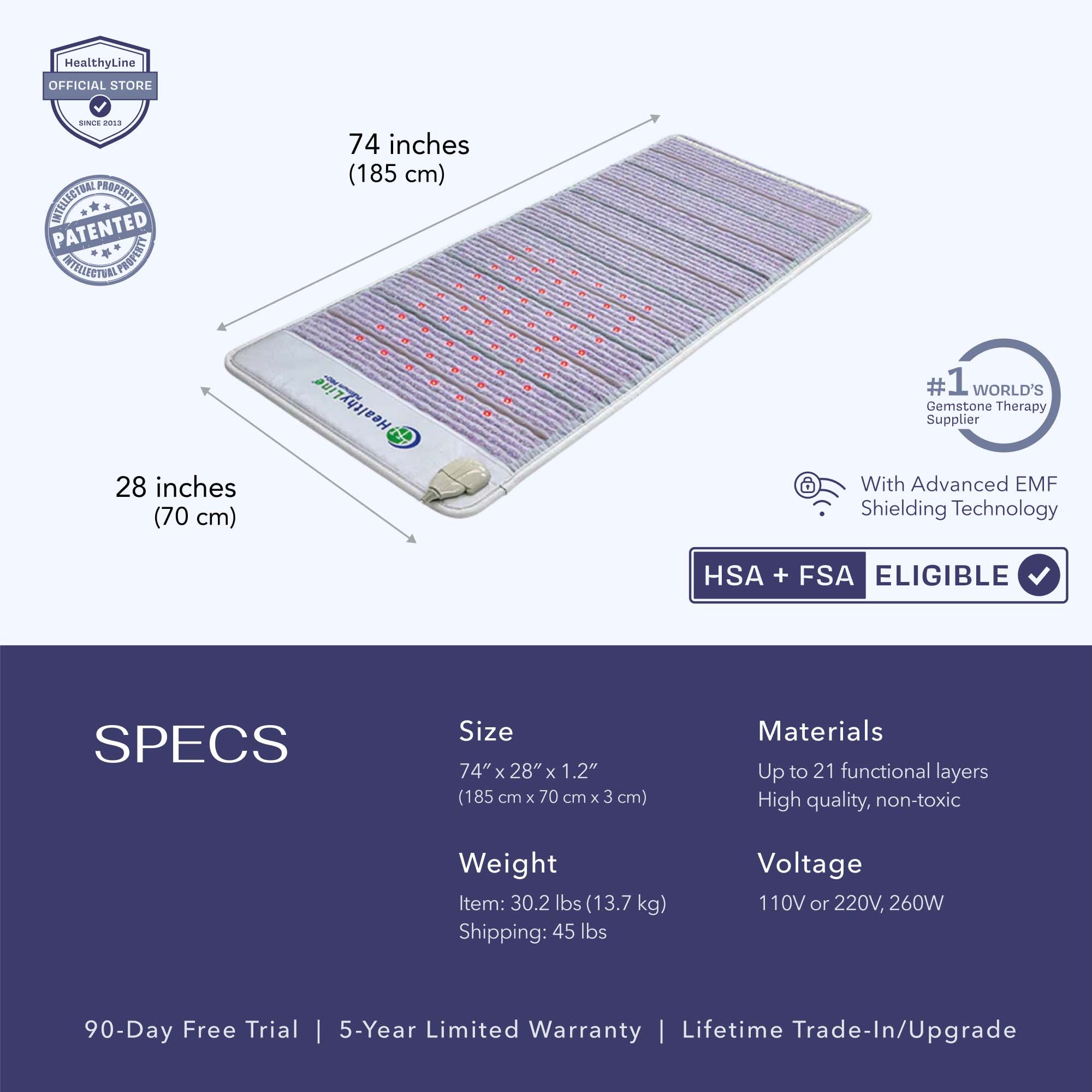 
                  
                    The Platinum Series PEMF Infrared Heating Mat combining Hot Stone Therapy
                  
                