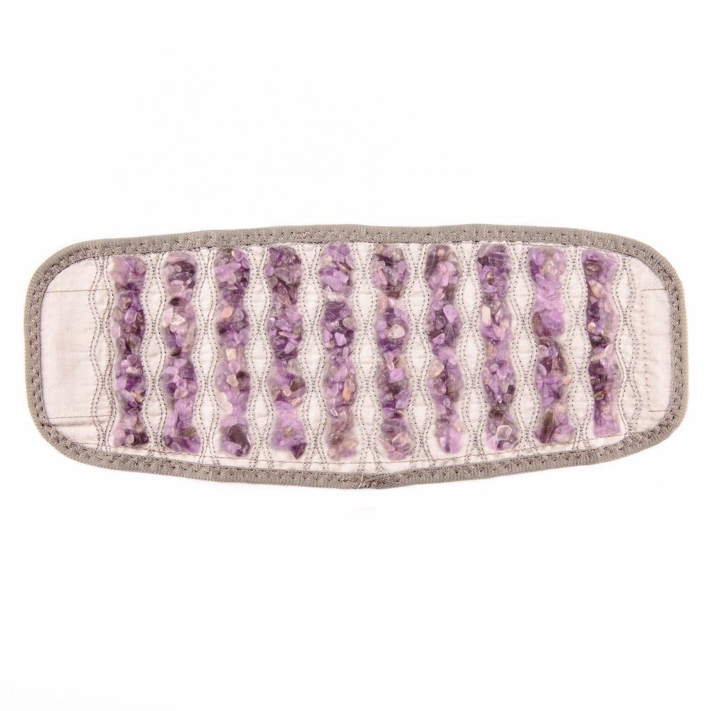 Close of amethyst pad in mesh-graphene for Portable Heated Gemstone Pad Foot Model by HealthyLine
