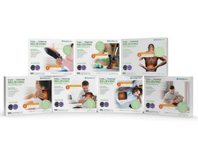Entire portable series - hand, foot, belt, neck. shoulder, flat pad and knee boxes on a white background 