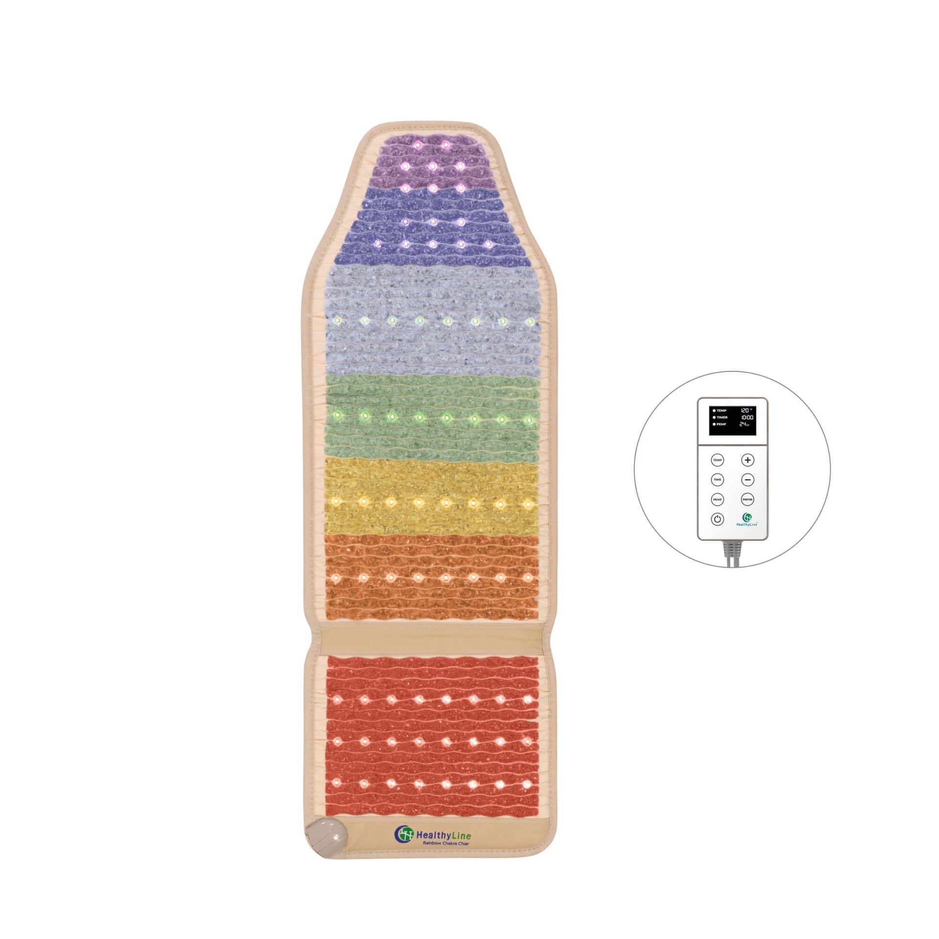 The Rainbow Chakra Series PEMF Infrared Heating Mat with healing properties