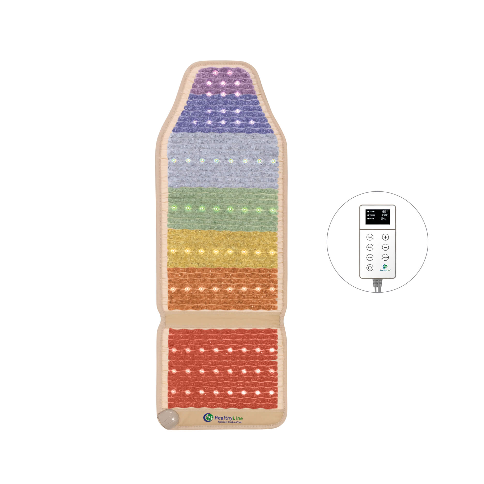 The Rainbow Chakra Series PEMF Infrared Heating Mats for holistic wellness and relaxation