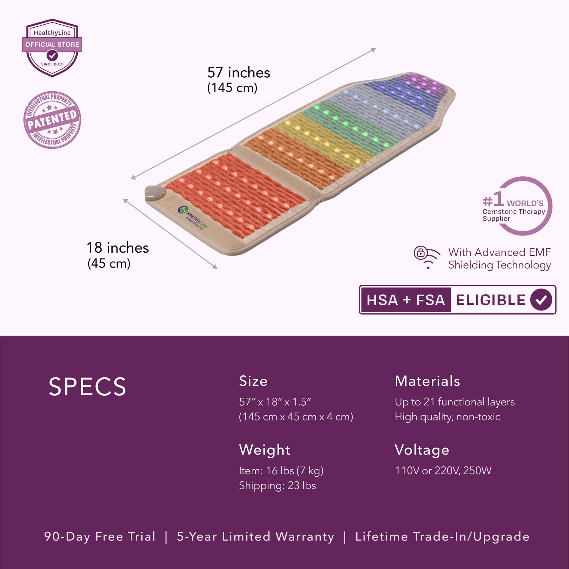 
                  
                    The Rainbow Chakra Series PEMF Infrared Heating Mats for holistic wellness
                  
                