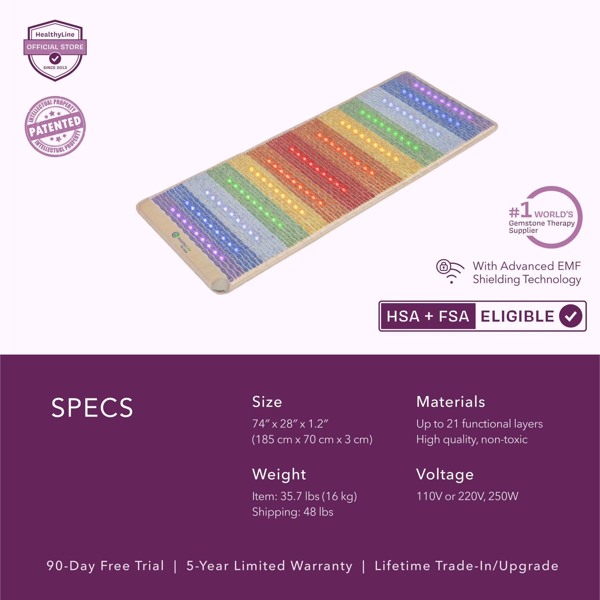 
                  
                    Rainbow Chakra Series PEMF Infrared Heating Mats for holistic wellness
                  
                