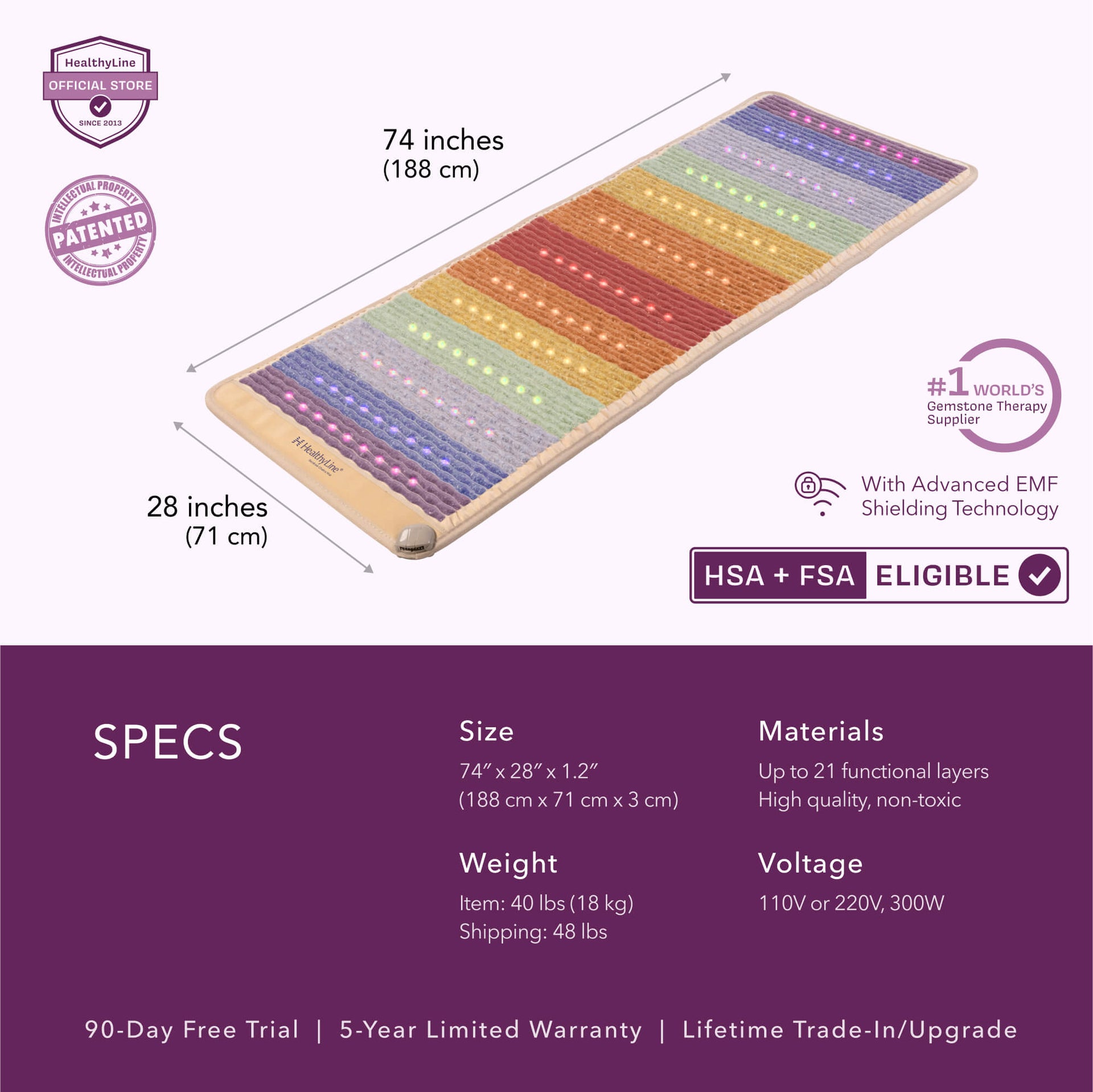 
                  
                    The Rainbow Chakra Series PEMF Infrared Heating Mats for holistic wellness
                  
                