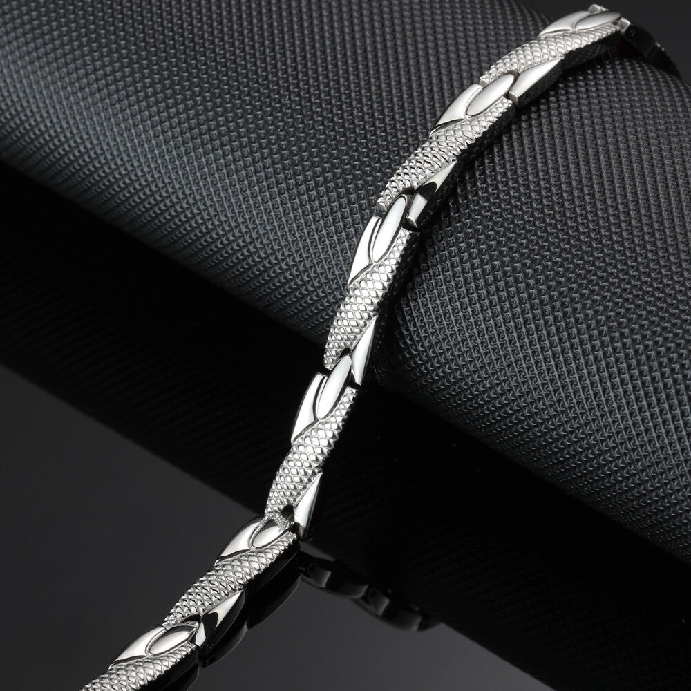 
                  
                    Stainless Steel Energy Bracelet 4-in-1. 2 Colors available. Models B025
                  
                