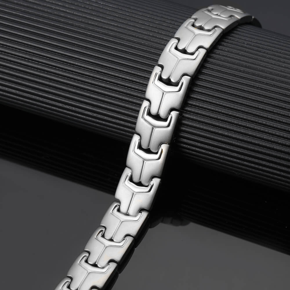 
                  
                    Stainless Steel Energy Bracelet 4-in-1. Silver Color. Model B037S
                  
                