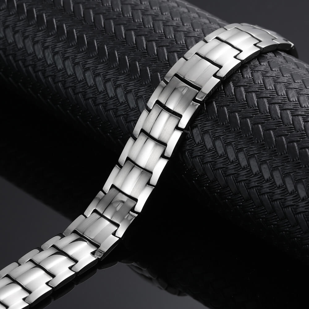 
                  
                    Stainless Steel Energy Bracelet 4-in-1. 2 Colors available. Model B049
                  
                