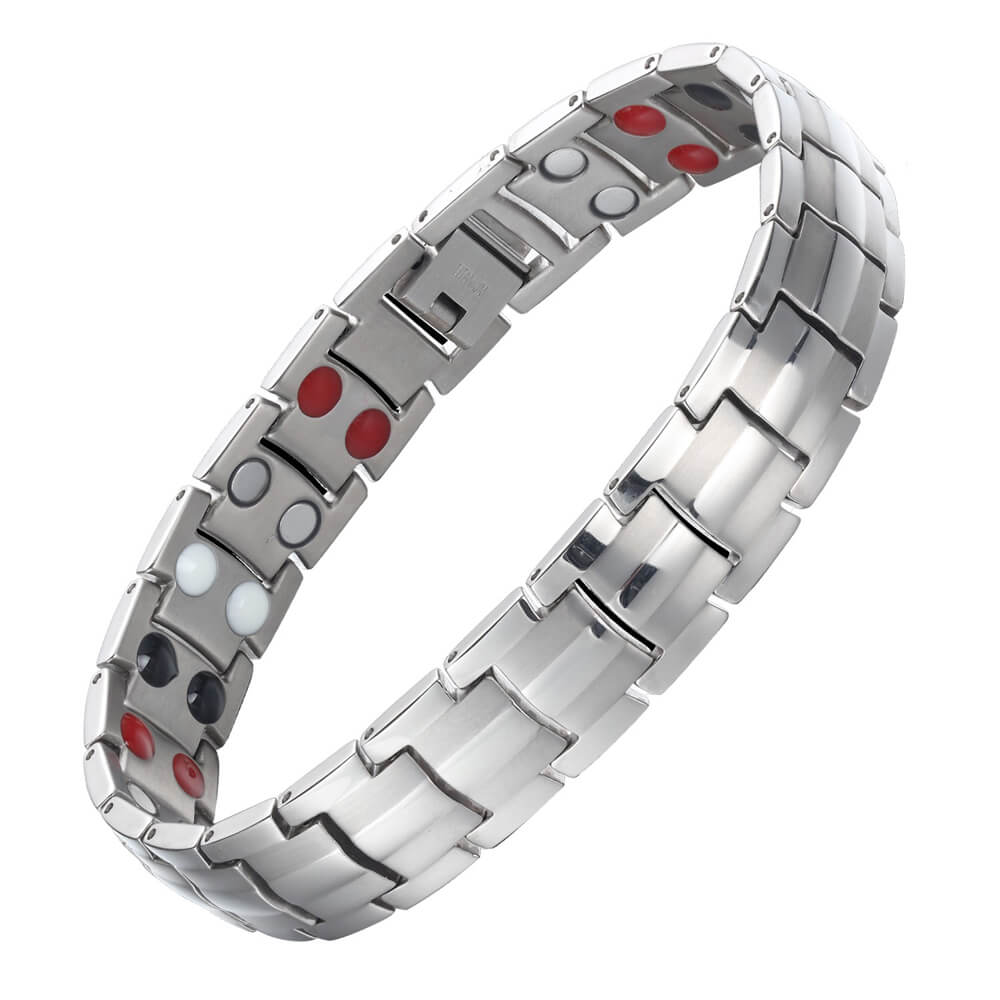 
                  
                    Ladies' Stainless Steel Power Bracelet with Magnets and Negative Ions
                  
                