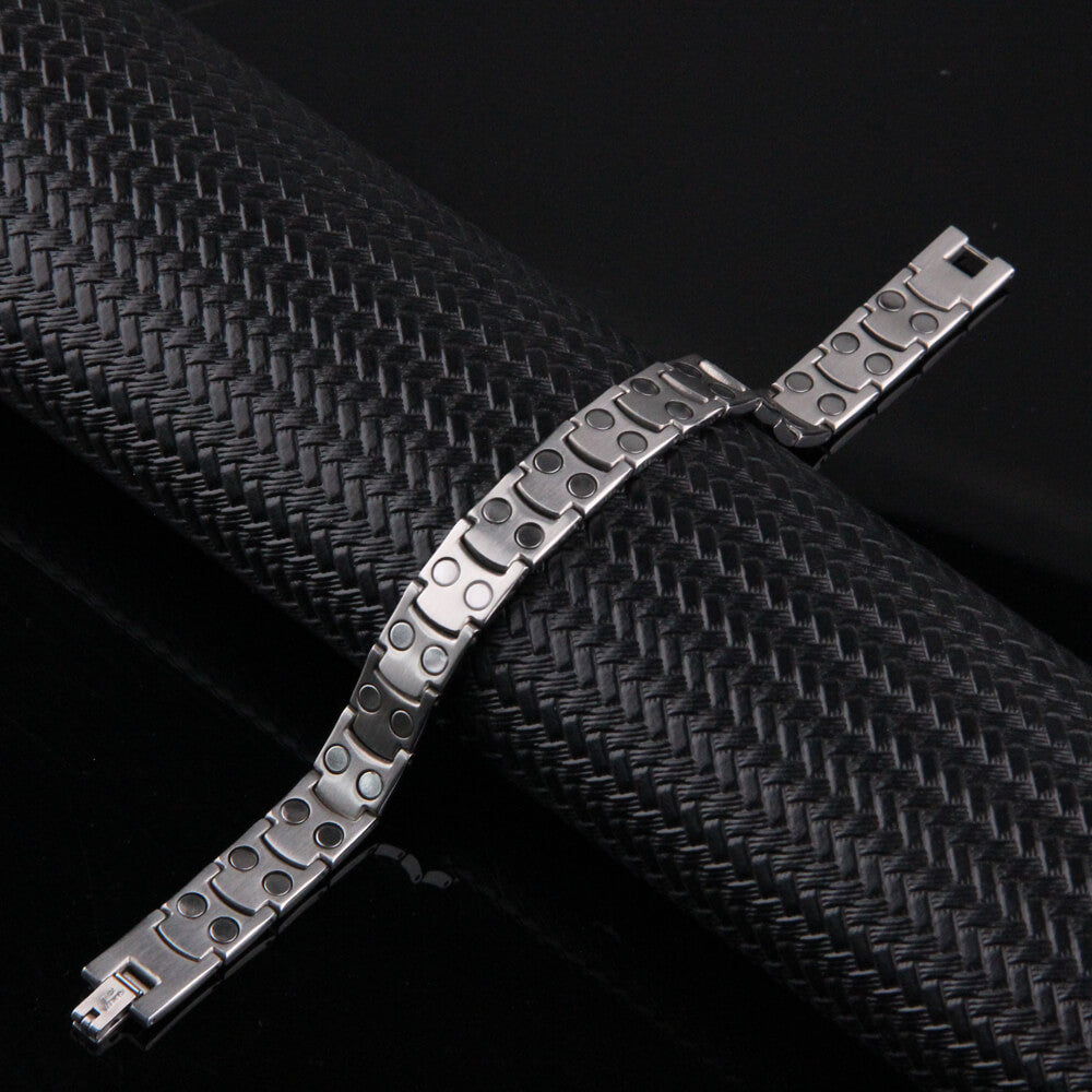 
                  
                    Stainless Steel Magnetic Power Bracelet. Silver Color. Model B011S
                  
                
