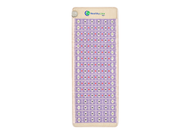 HealthyLine TAJ 7428 full body mat with red lights on a transparent background for technical specs.