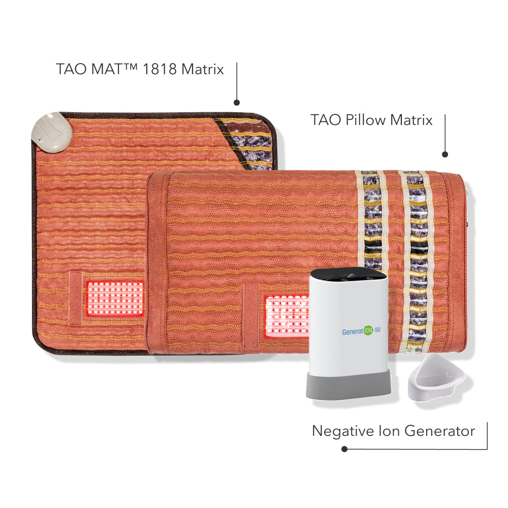 TAO Matrix Gift Set with TAO-Matrix 1818 gemstone pad and TAO Pillow Matrix for pain relief and comfort